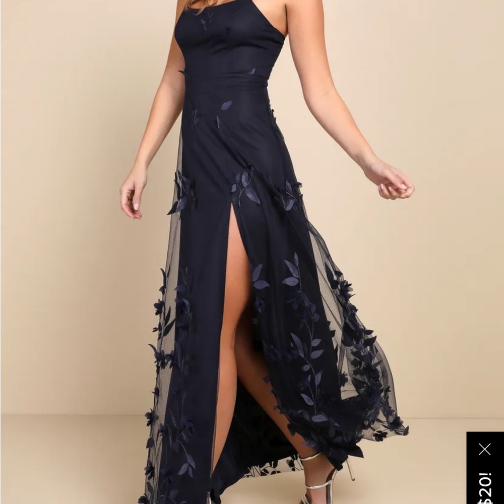 Lulu's Navy Blue Maxi Dress